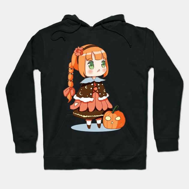 Mayu Chibi Halloween Pumpkin Girl Hoodie by Nekoyukki